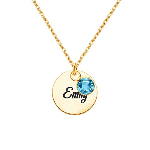 Necklace-1 Initial&Name& Birthstone