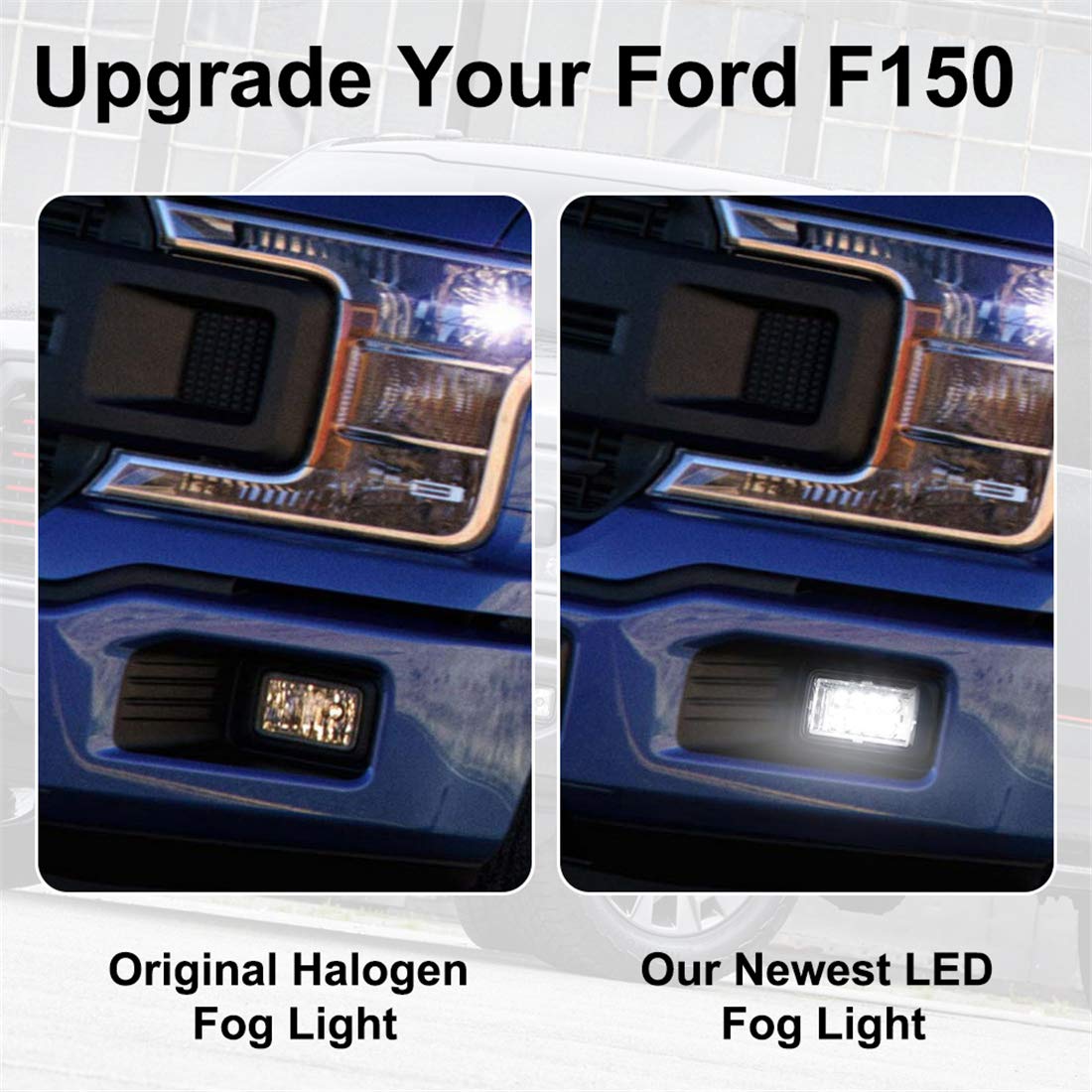 Kiwi Master Upgrade F150 LED Fog Lights for 2015-2020 Ford F-150 | 4 Inch Waterproof LED Bumper Light Kit (1 Pair) | Enhanced Visibility for Off-Roading & Night Driving