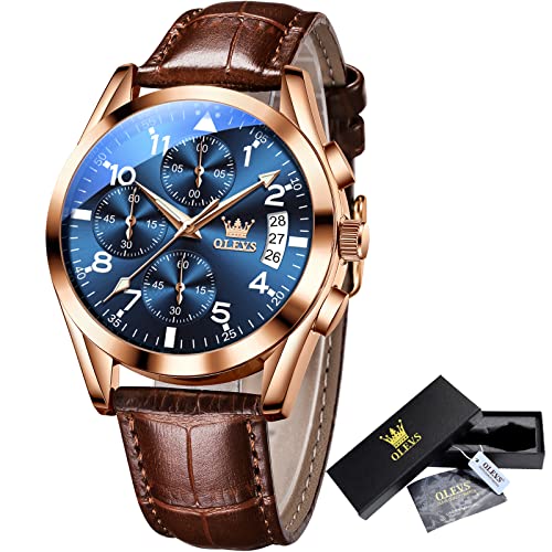 Brown Leather&Blue Dial Watch