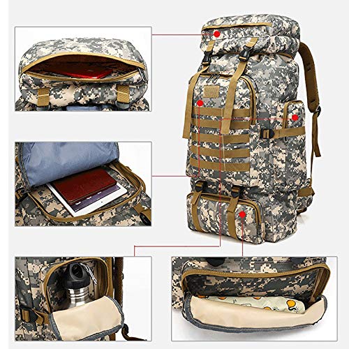 Waterproof MOLLE Camouflage Tactical Backpack - 80L Military Army Hiking Camping Backpack for Outdoor Sports, Travel & Climbing | Durable Rucksack for Adventure, Survival & Tactical Missions