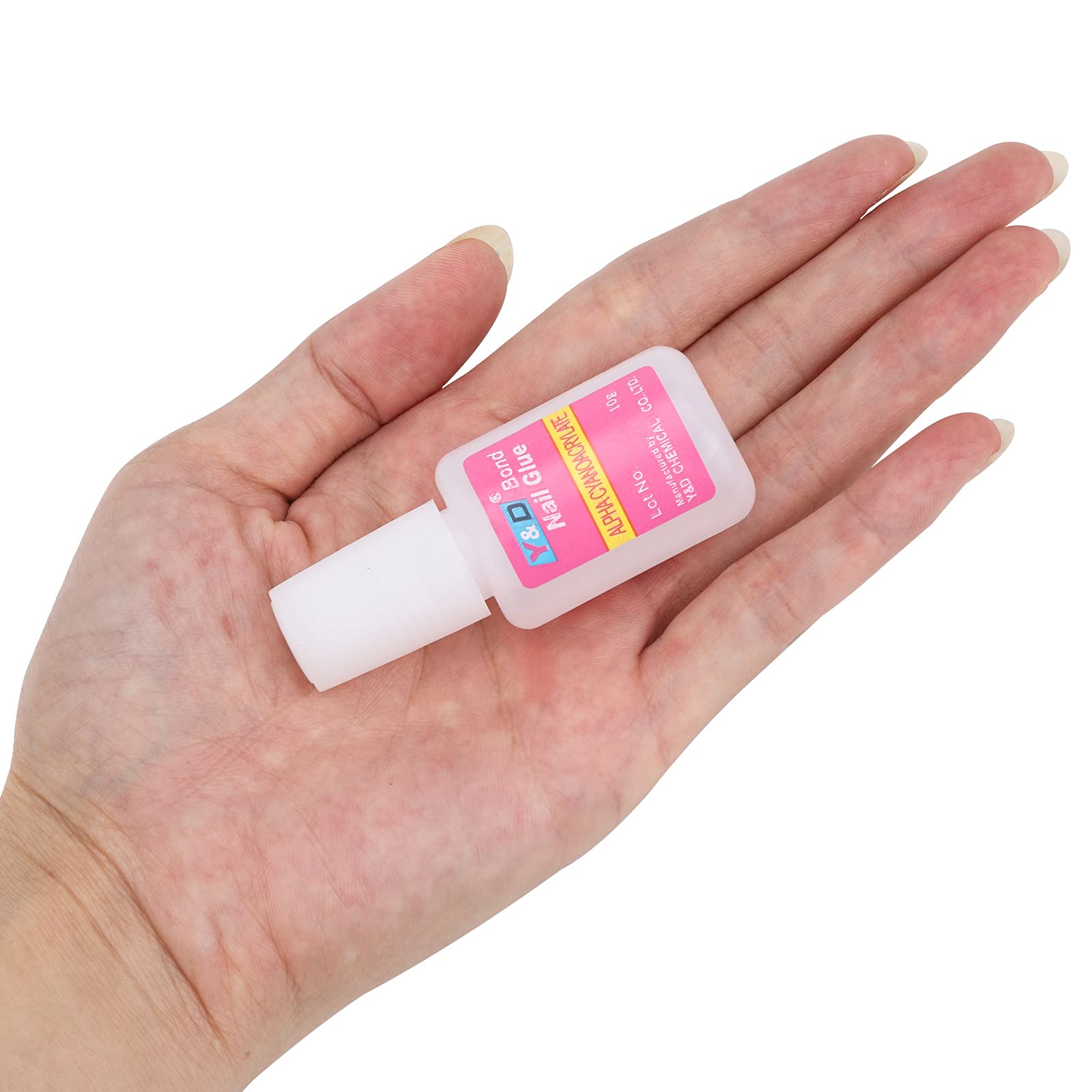 10PCS Brush-On Nail Glue for Acrylic Nail Tips - Long Lasting Super Strong Adhesive (10g Each) - Perfect for Salon, DIY Manicures & Nail Extensions at Home