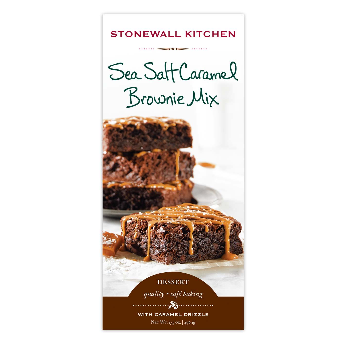 Stonewall Kitchen Sea Salt Caramel Brownie Mix - 17.5 oz Box | Gourmet Baking Mix for Desserts, Parties & Gifts | Easy Homemade Brownies Recipe