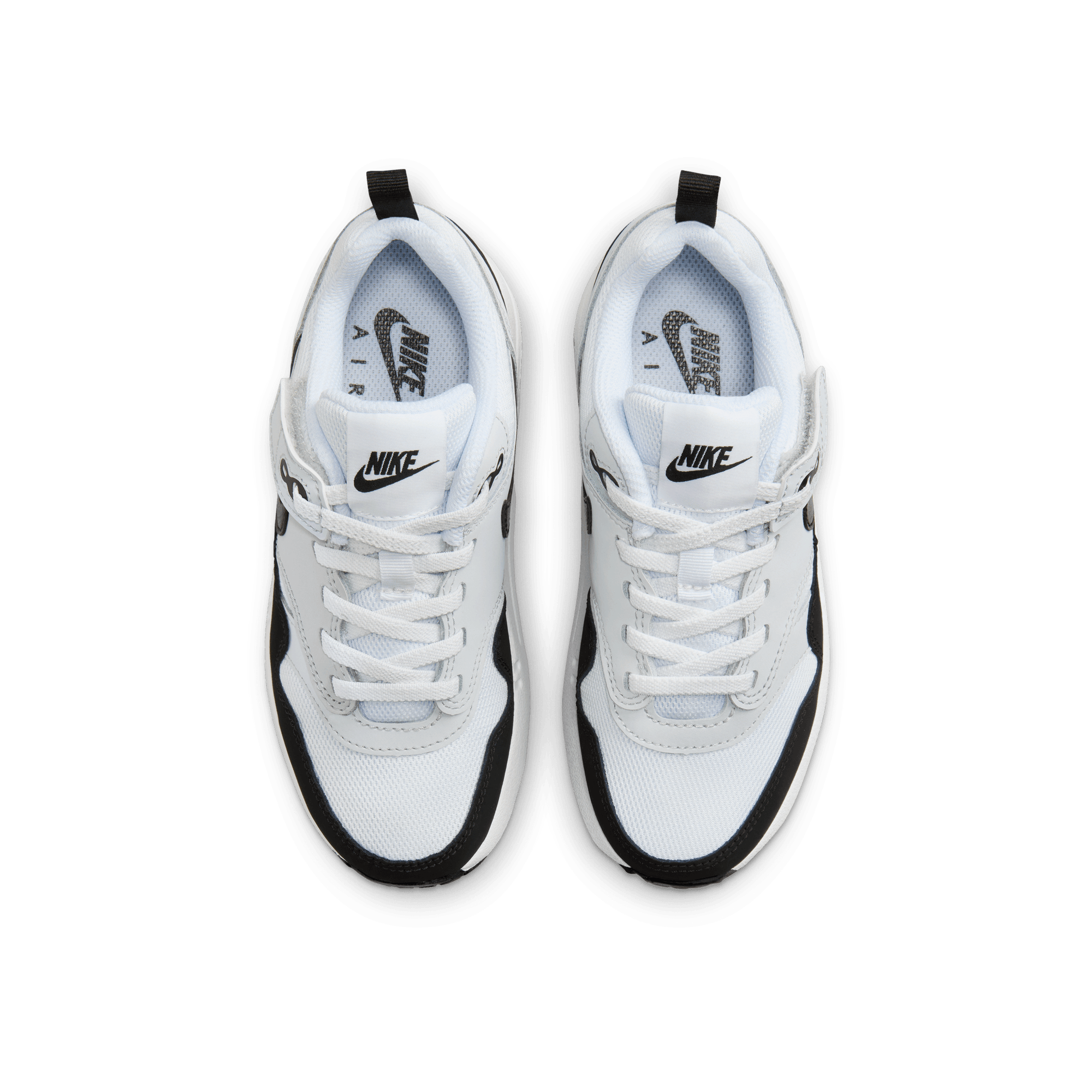 Nike Air Max 1 EasyOn PS Kids' Sneakers - White/Pure Platinum/Black | Comfortable Slip-On Design for School & Play