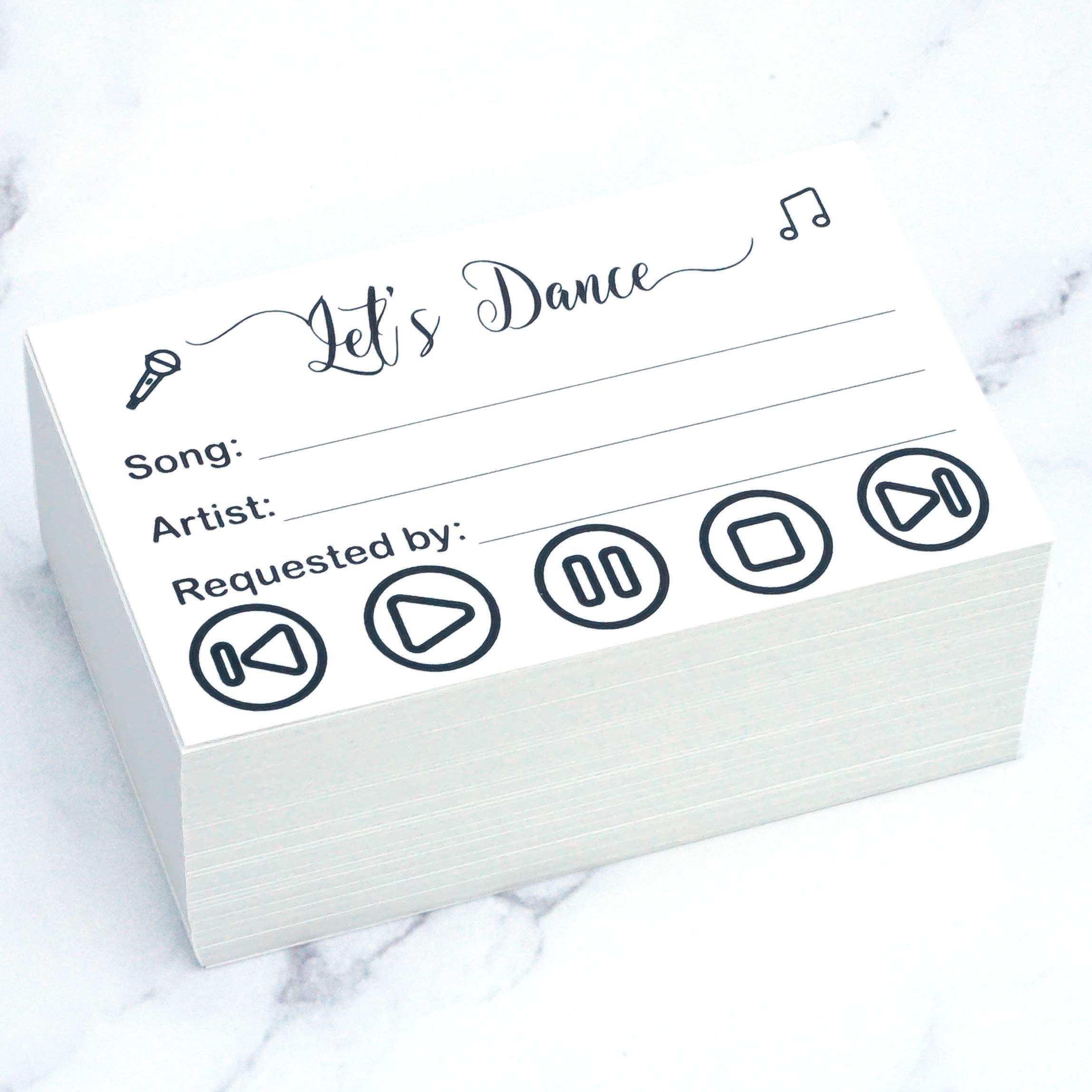 RXBC2011 100 Let's Dance Request Cards - Perfect for Wedding Receptions, Proms, Dance Parties, Band & DJ Events, Karaoke Nights - Music Suggestion Notes for Unforgettable Celebrations