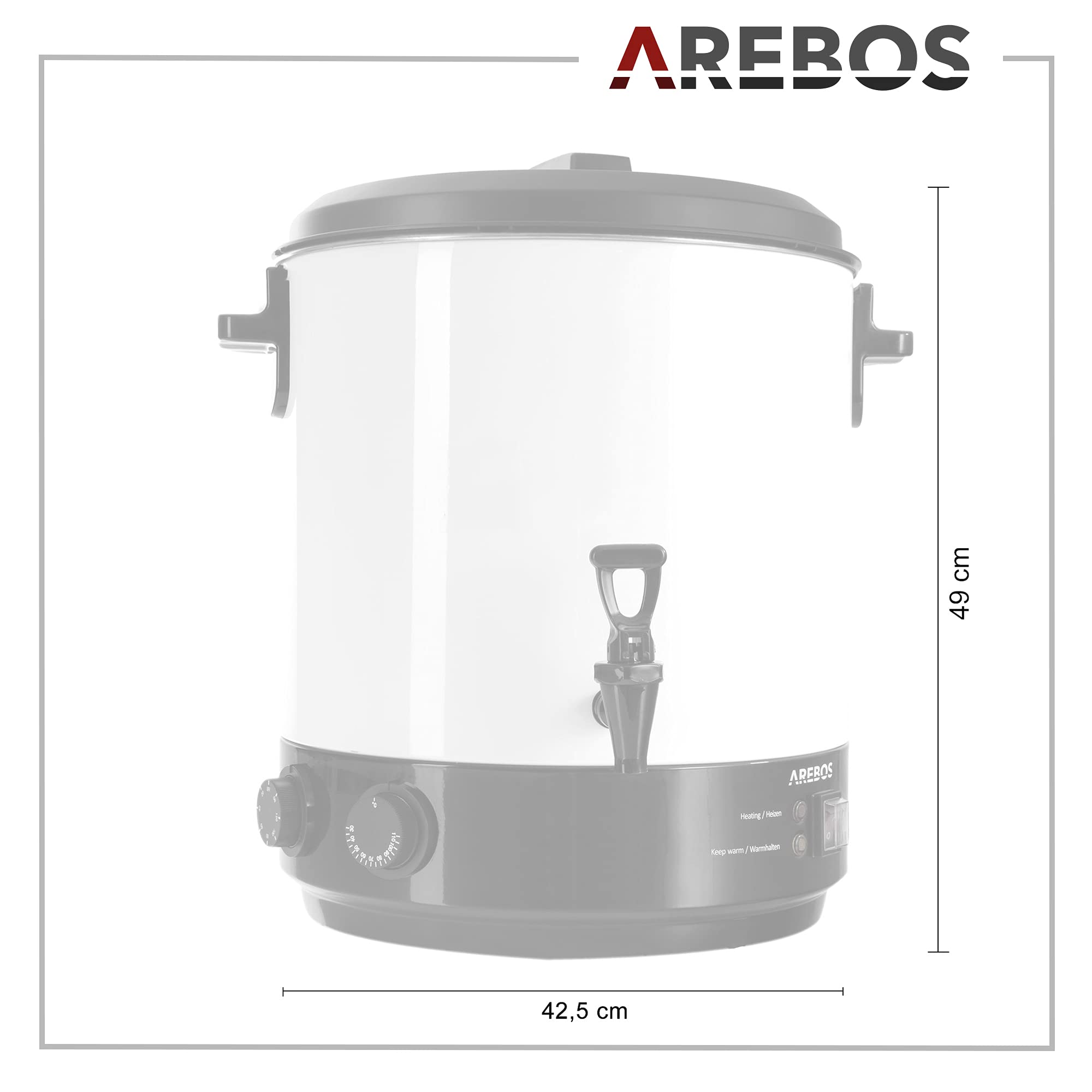 Arebos Electric Water Bath Canner with Thermostat & Timer - 7.4 Gallon (28L) 1800W Home Food Preserver for Canning Jars, Pickling, Jam Making & More - Perfect for Homemade Preserves, Sauces & DIY Gifts