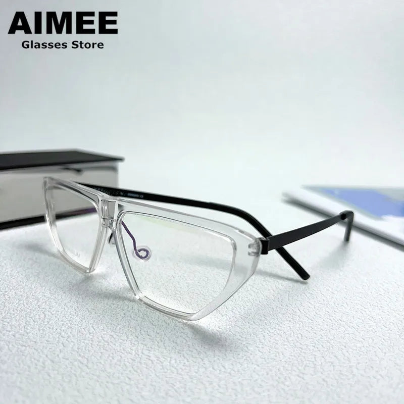 Aimee Unisex Full Rim Square Titanium Eyeglasses Frame - Lightweight Durable Eyewear for Men & Women - Perfect for Work, Reading & Fashion Accessories (Model 1181)