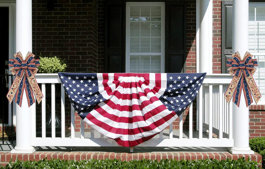 4th of July Wreath Bows - Patriotic Burlap Decor for Front Door