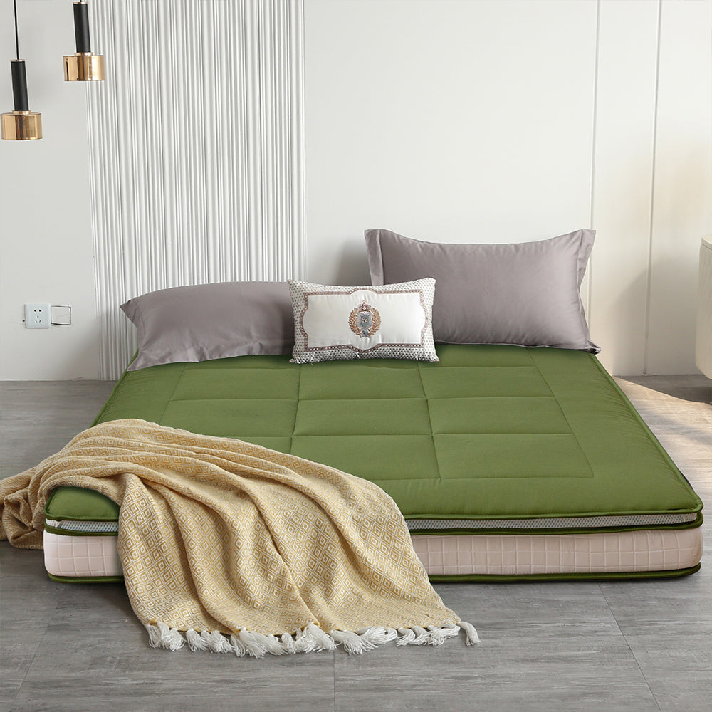 MAXYOYO Padded Japanese Floor Mattress - Green Foldable Roll Up Futon Mattress for Bedroom, Guest Room & Travel | Comfortable Floor Sleeping & Lounging