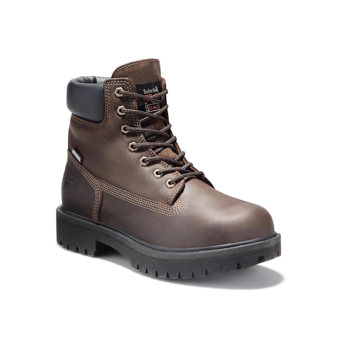 6 Inch Steel Toe Waterproof Insulated 200G Work Boots for Men - Dark Brown Safety Shoes for Construction, Warehouse & Outdoor Work