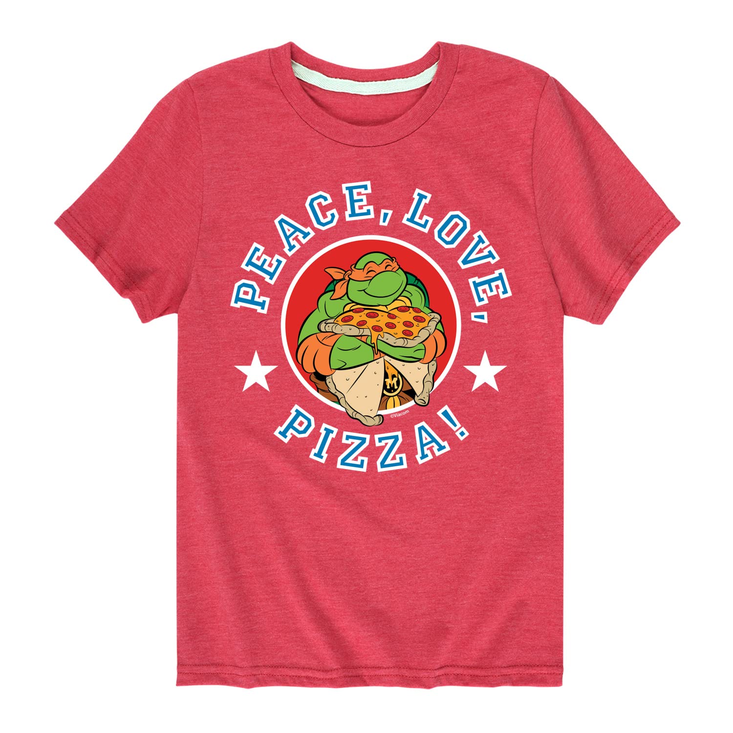 HYBRID APPAREL Teenage Mutant Ninja Turtles Peace Love Pizza Youth Short Sleeve T-Shirt | Cool Graphic Tee for Boys & Girls | Perfect for School, Parties & Casual Wear