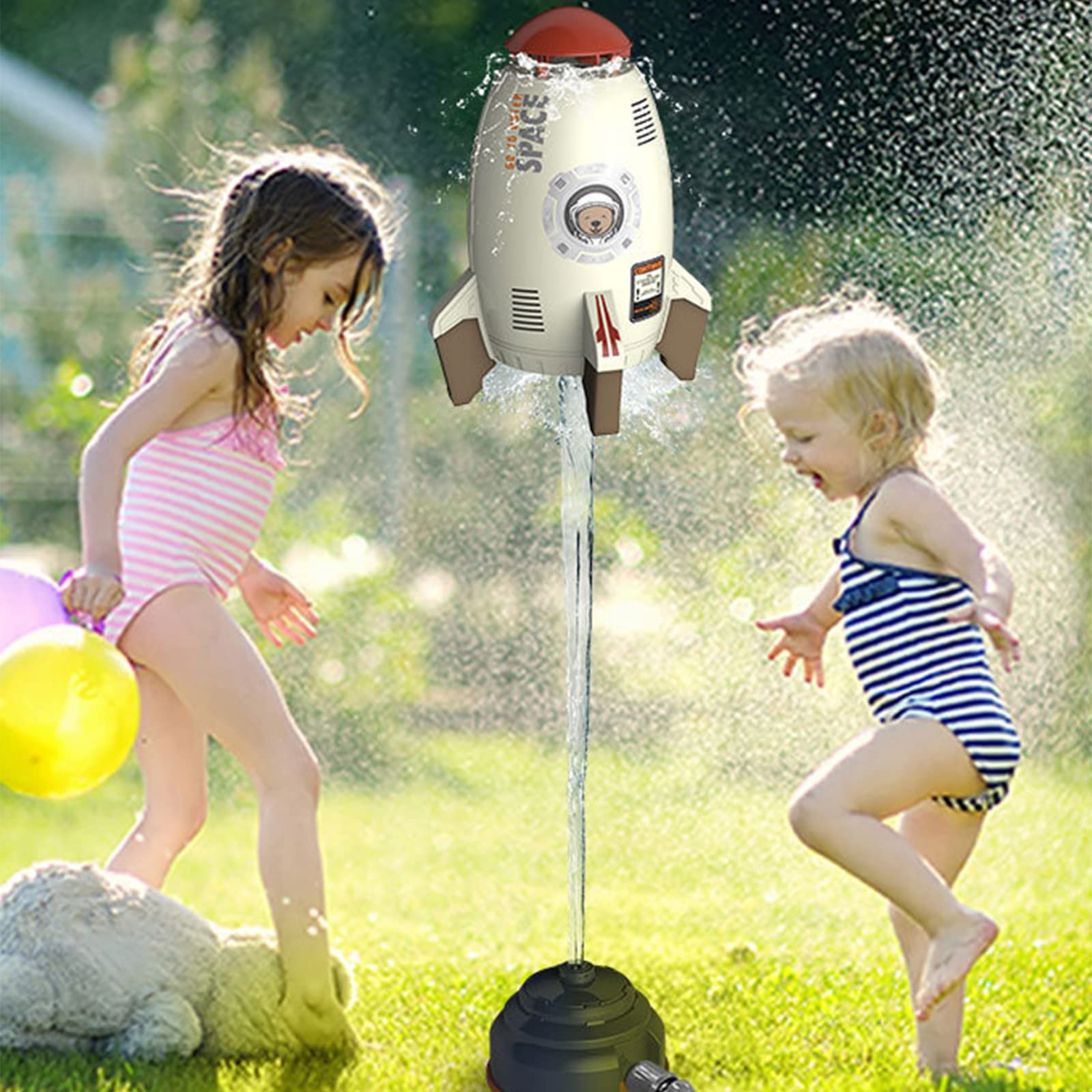 **Kids Sprinkler Toy - 360° Rotating Rocket Outdoor Water Sprinkler for Garden, Yard & Backyard Fun | Attaches to Hose | Splash Play for Boys & Girls Ages 3-10 | Perfect Summer Gift for Birthdays & Outdoor Activities**    *(Use Cases: Great for backyard parties, summer cooling fun, outdoor playdates, and family water games!)*