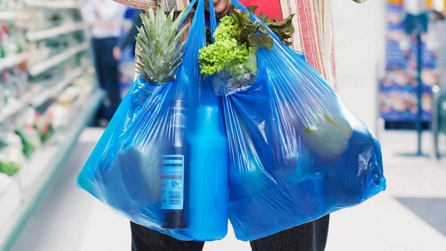 400 Pack Blue T-Shirt Bags 18x8x32 Inches - Heavy Duty HDPE Plastic Shopping Bags with Handles, Unprinted, Reusable & Recyclable - Perfect for Retail Stores, Grocery Shops, Restaurants & Farmers Markets