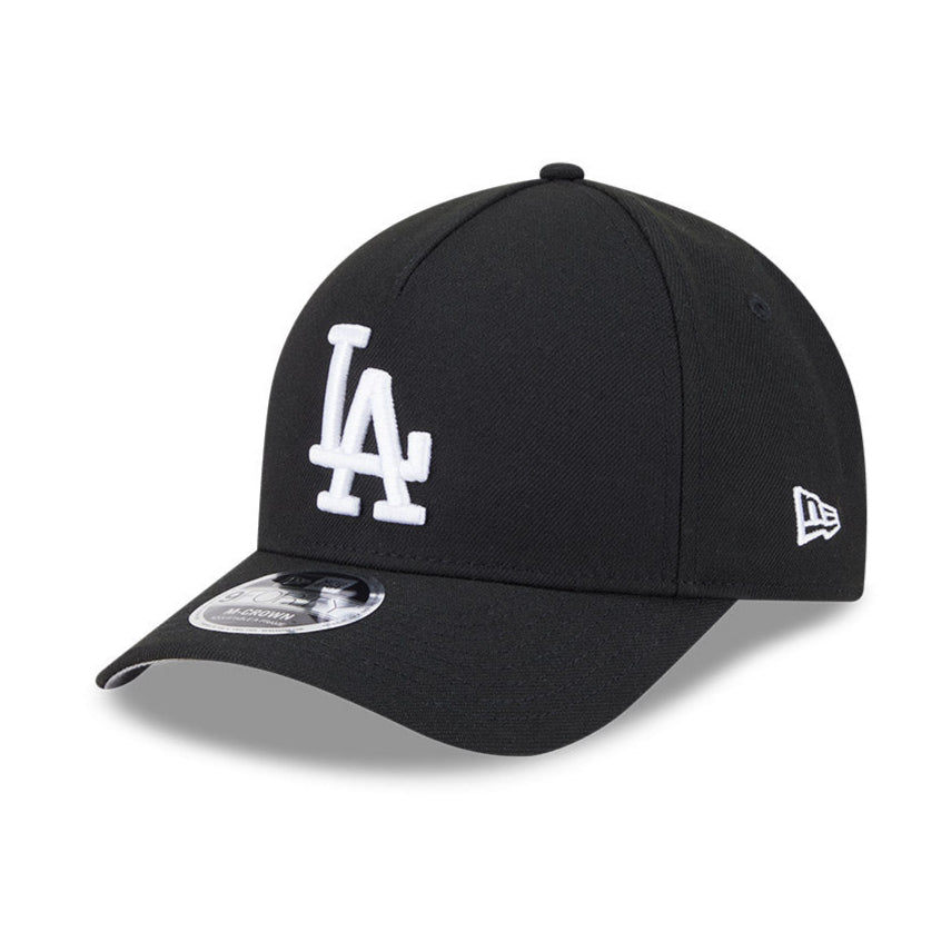 New Era 9Forty M Crown A Frame Los Angeles Dodgers Snapback Hat - Black & White Adjustable Baseball Cap for Men & Women - Perfect for Games, Streetwear & Sports Fan Fashion