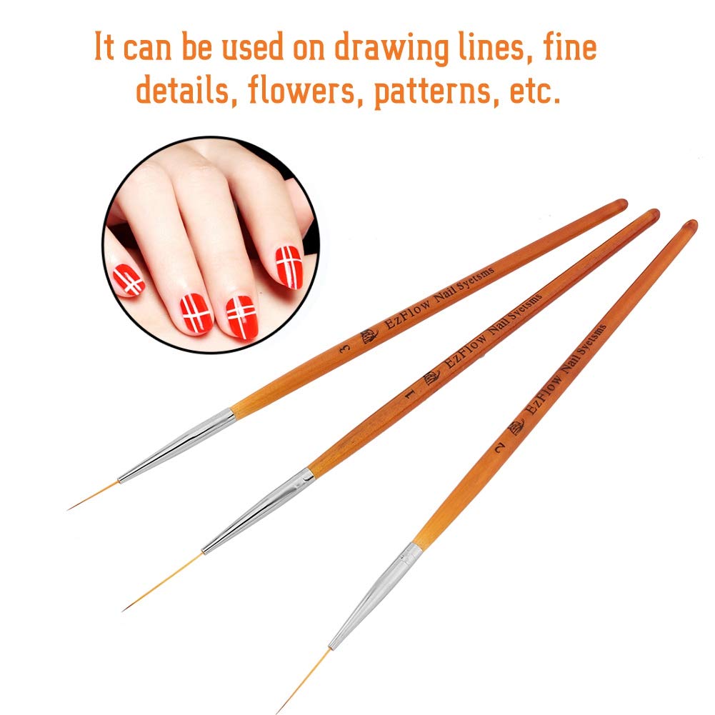 Professional Nail Art Liner Brush Set - Salon Quality Dotting Tools for DIY Manicure, Smooth Application for Perfect Nail Designs | Ideal for Home & Professional Nail Art, Gel Polish Application, French Manicures