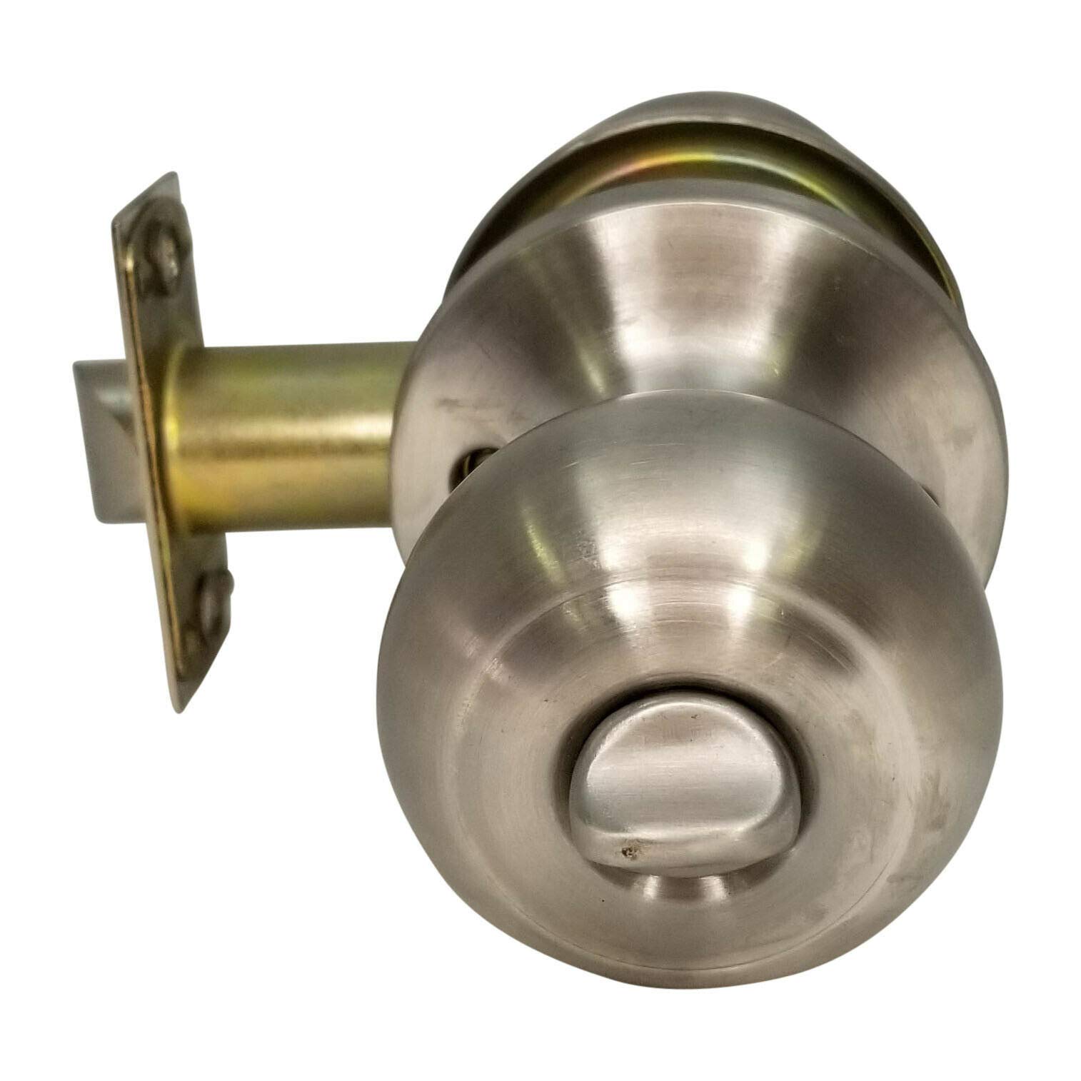 High Security Door Knob Lock with Keyed Cylinder - 3 Keys Included for Exterior & Interior Doors (SC1, Stainless Steel) - Ideal for Homes, Offices & Apartments