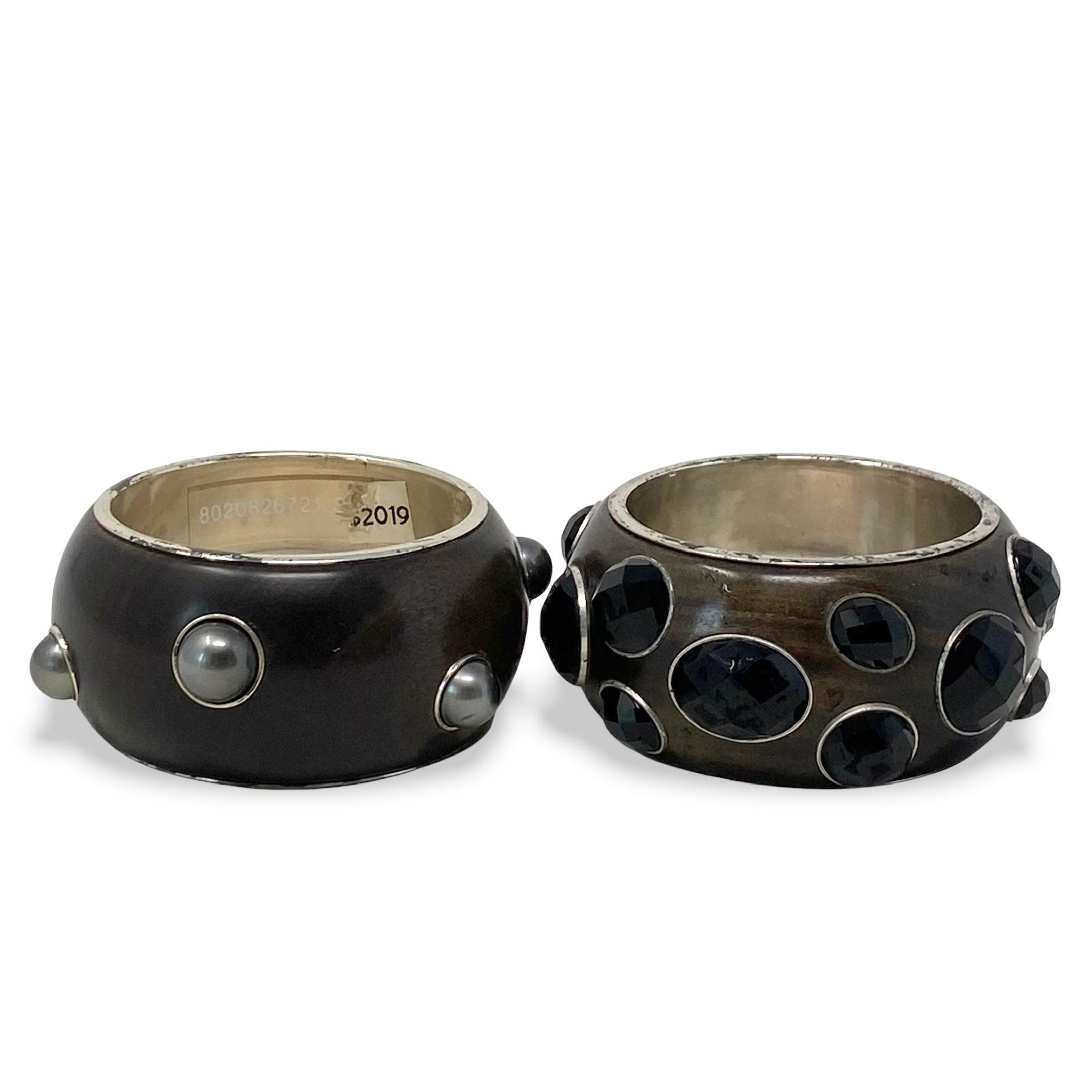 Bottega Veneta Wood Sterling Silver Bangles - Luxury Handmade Bracelets for Women, Perfect for Weddings, Parties & Everyday Elegance