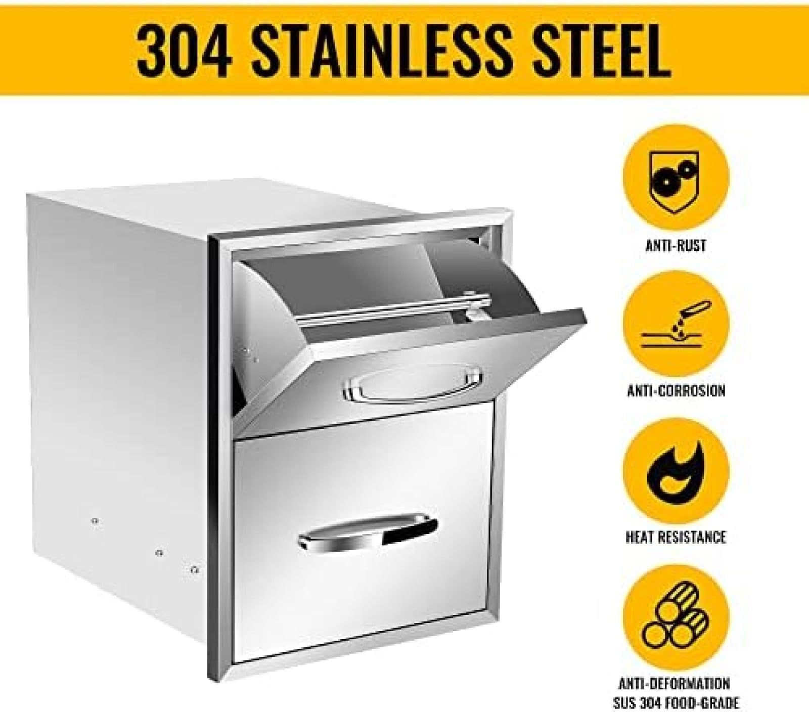 Stainless Steel Double Drawer for Outdoor Kitchen & BBQ Island - 16