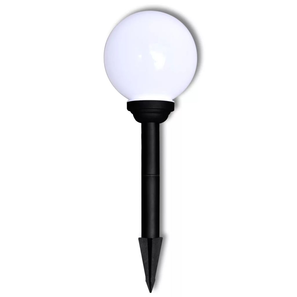 Estink 3-Pack Solar Ground Lights - White Glossy Ball & Black Tube Solar Pathway Lights for Garden, Yard, Walkway - Auto On/Off Waterproof Outdoor Lighting for Patio, Driveway, Lawn Decoration