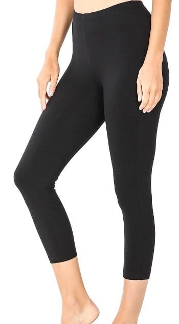 Black Capri Leggings for Women - High Waisted Yoga Pants with Pockets - Comfortable Workout Leggings for Running, Gym & Lounge