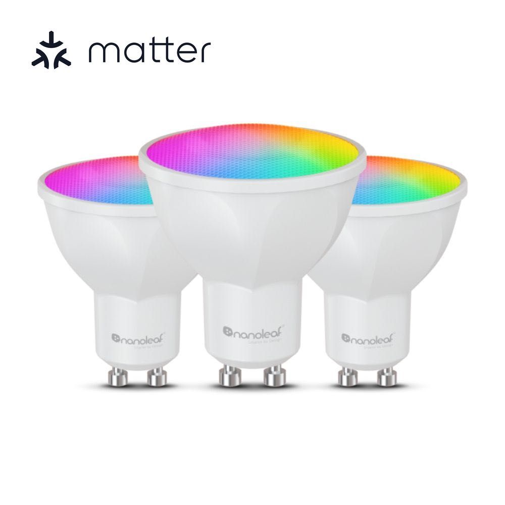 Nanoleaf Essentials Smart Bulb GU10 (Matter Compatible) - 3 Pack | Dimmable LED Light Bulbs for Smart Home, Alexa & Google Assistant | Perfect for Living Room, Bedroom & Kitchen Lighting