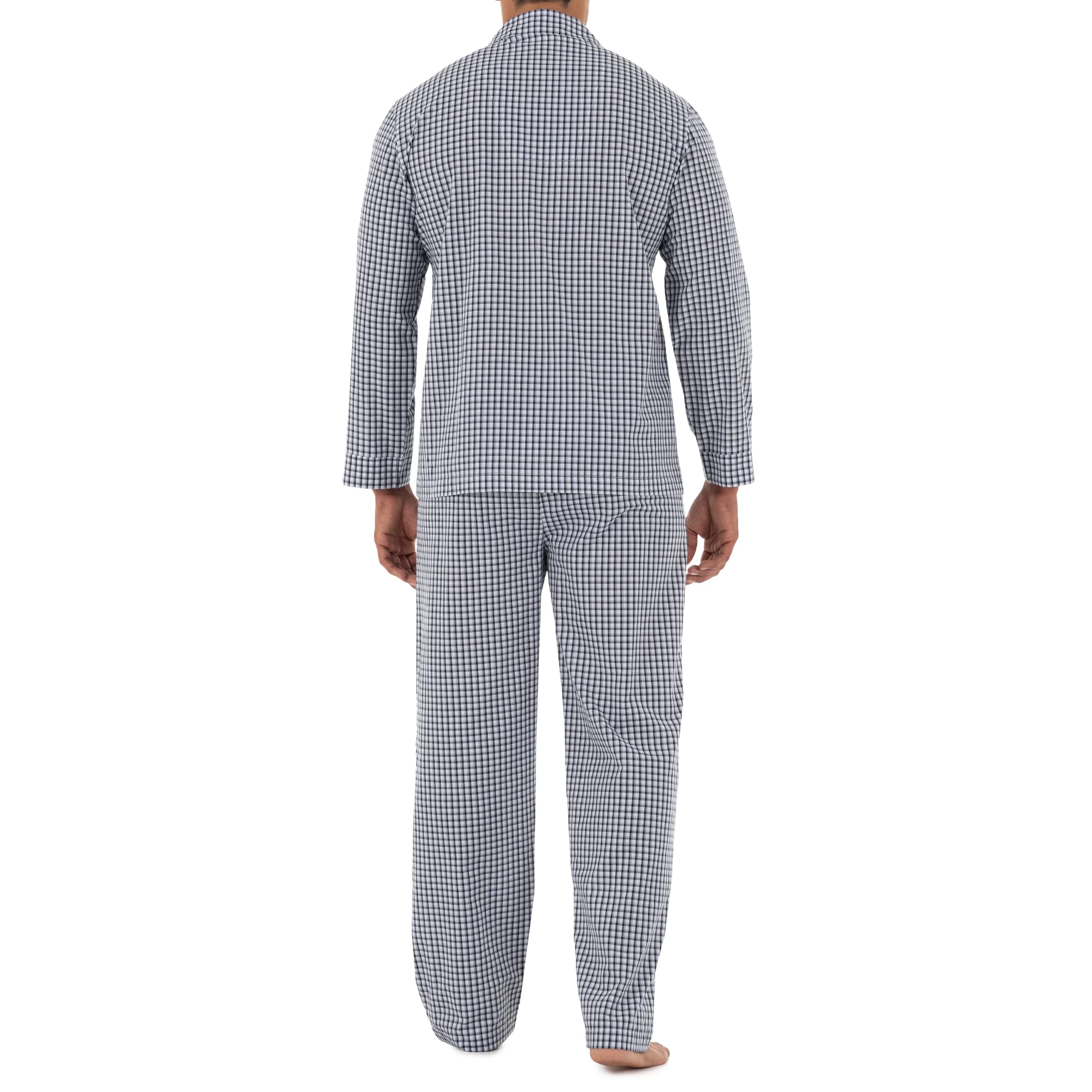 Fruit of the Loom Men's Long Sleeve Broadcloth Pajama Set - Soft & Comfortable Sleepwear for Relaxing at Home or Lounging