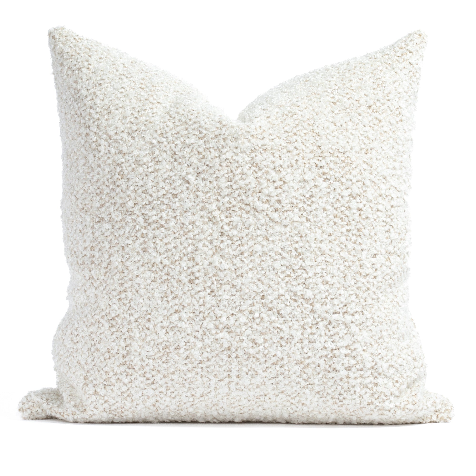 Fenwick 22x22 Inch Decorative Throw Pillow Cover - Parchment Color Linen Textured Cushion for Sofa, Bed & Home Decor