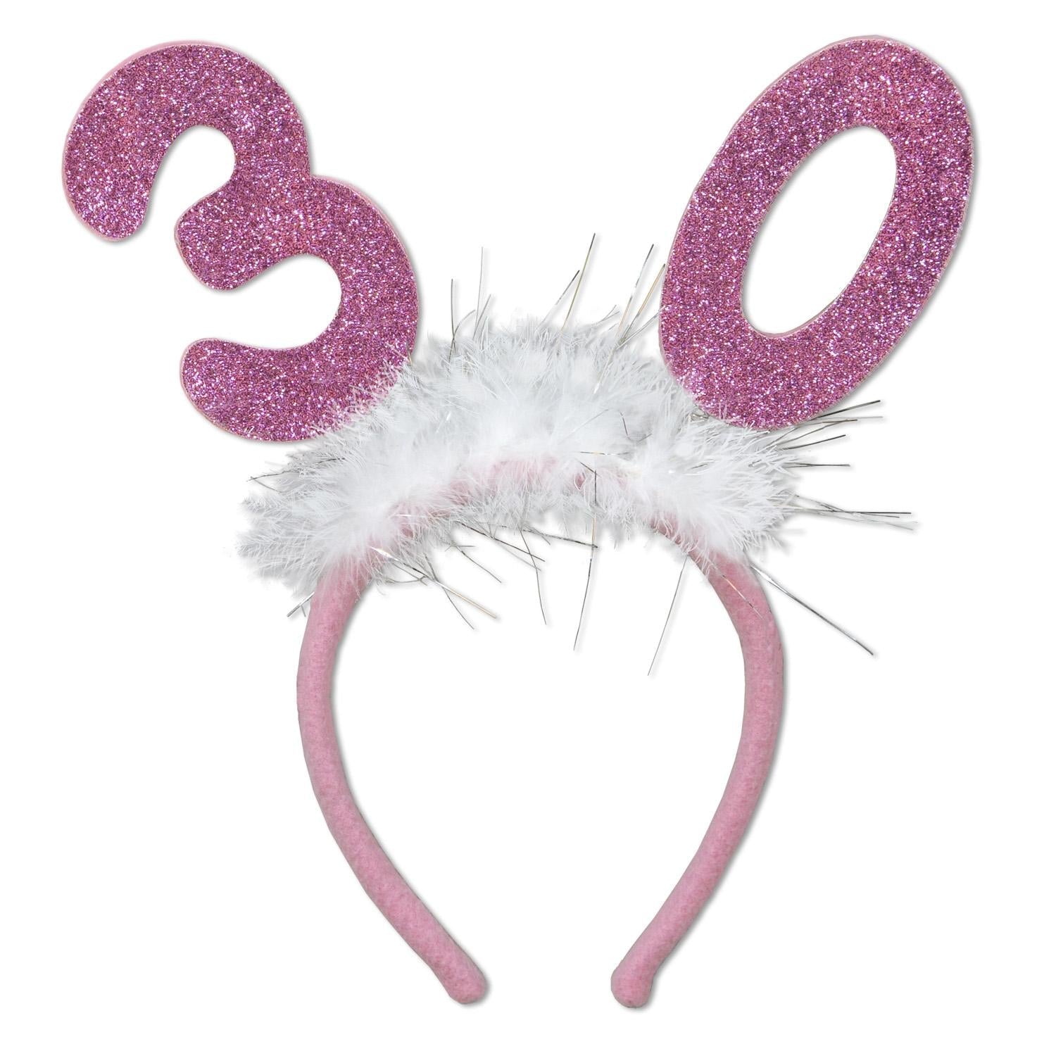 12 Pack Beistle 30th Birthday Party Glittered Boppers with Marabou - Fun Party Favors for Birthday Celebrations, Bachelorette Parties & Special Events