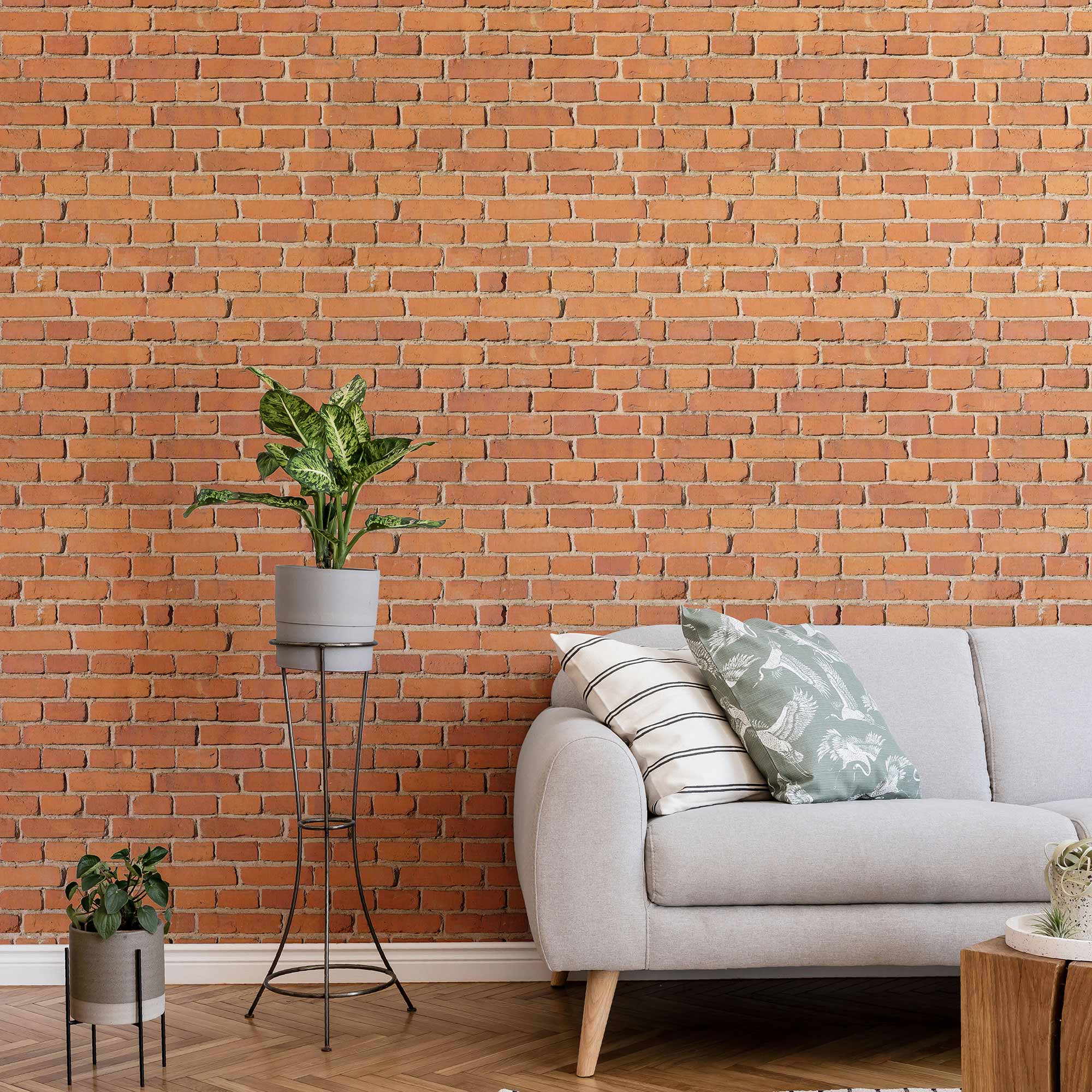 Orange Brick Peel and Stick Removable Wallpaper - Self-Adhesive Decorative Wall Covering for Home, Office & Rentals - Easy DIY Installation & Damage-Free Removal (7499) - Perfect for Accent Walls, Bedrooms, and Home Decor Makeovers