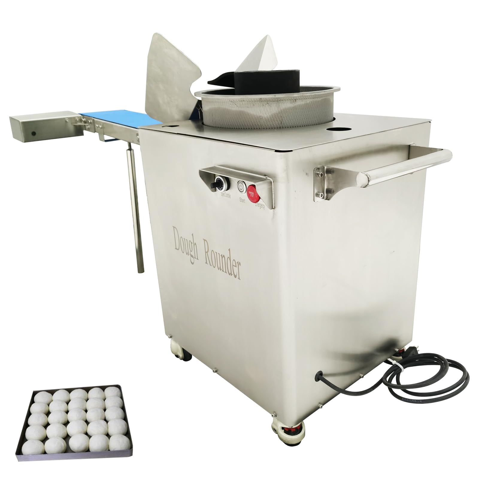 Electric Dough Rounder Machine - 0.7-10.5oz (20-300g) Pizza Dough Ball Maker | Commercial Dough Ball Forming Machine for Bread, Buns & Pastries | 1600-3600pcs/h, 110V | Perfect for Bakeries, Pizzerias & Food Production