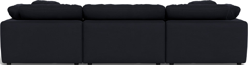 Fluffy 3-Piece Sofa Set with Double Ottoman - Soft and Comfortable Living Room Furniture for Small Spaces, Apartment, Dorm or Lounge Area