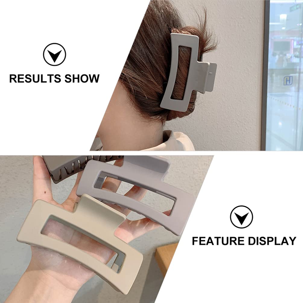 EXCLUZO 6pcs Non-Slip Large Hair Claw Clips for Women & Girls - Matte Finish Big Hair Clips for Thick Hair, Ponytails & Updos - Perfect for Work, Gym, Weddings & Everyday Styling