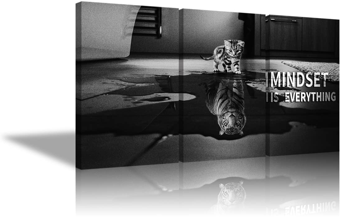 3-Piece Motivational Wall Art Set - Mindset Is Everything Positive Quotes, Inspirational Posters for Classroom, Home & Office Decor (20''W x 28''H, Ready to Hang) - Perfect for Boosting Productivity & Creating a Positive Workspace