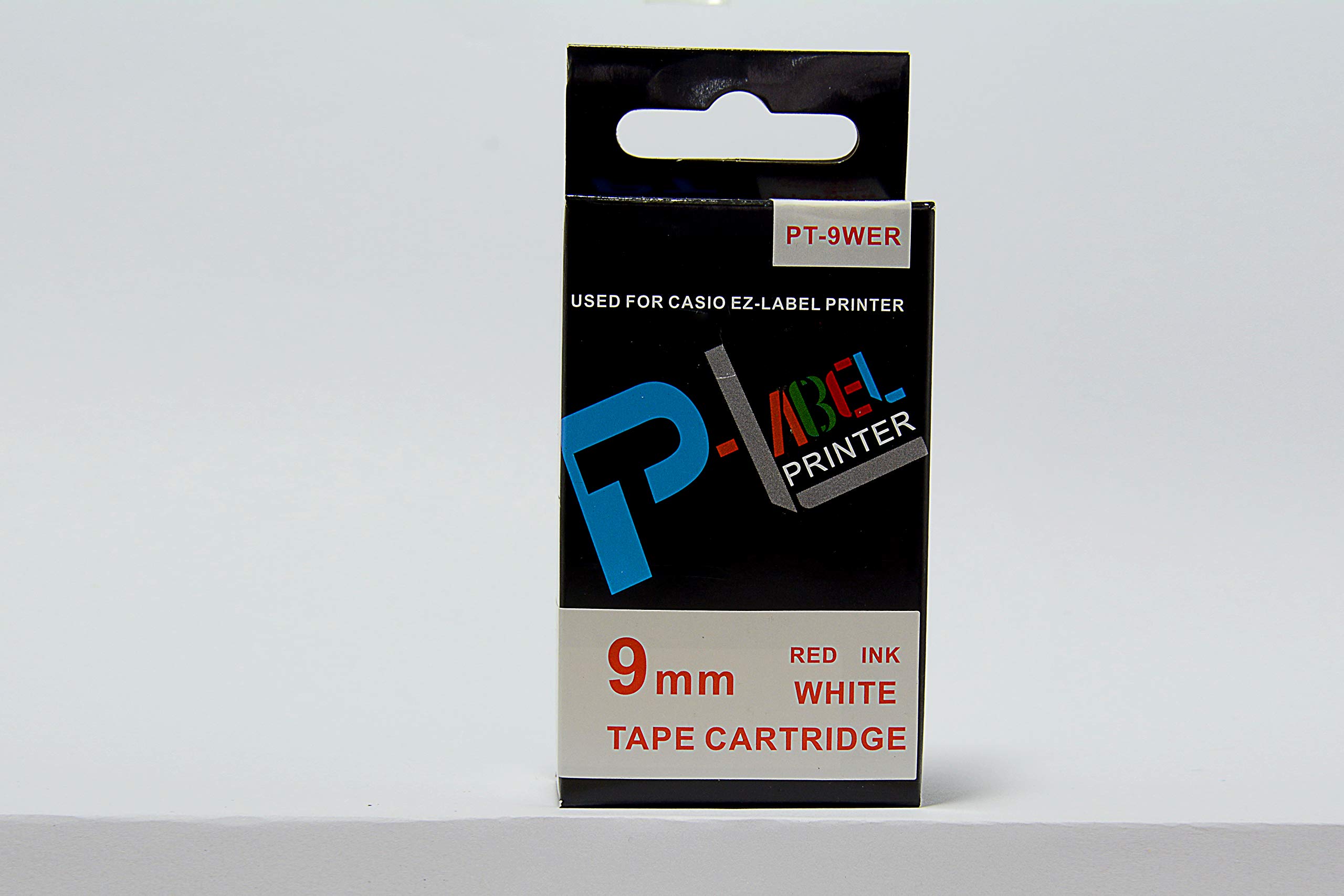 2-Pack XR-9WER/PT-9WER Compatible 9mm Red on White Label Tape Cartridge for Casio EZ-Label Printer KL-120 - Perfect for Office Labeling, Home Organization & Craft Projects