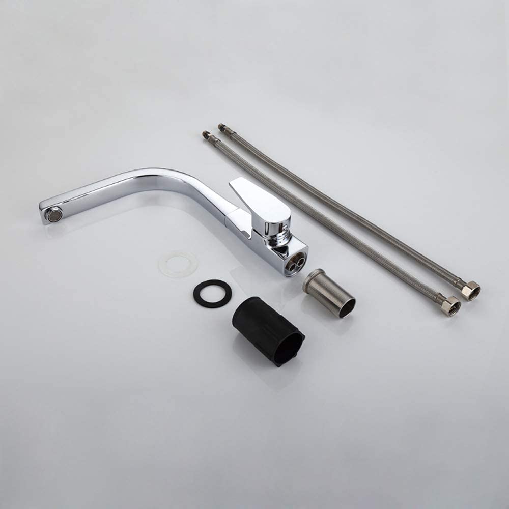 Premium Stainless Steel Kitchen Sink Faucet - Modern Waterfall Single Hole Mixer Tap with 360° Swivel, Solid Brass Construction & Chrome Finish - Ideal for Contemporary Kitchens, Restaurants, and Home Renovation Projects