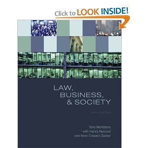 Law Business and Society 9th Edition by McAdams - Textbook for Business Law Students & Professionals | Perfect for Classroom Study & Legal Career Preparation