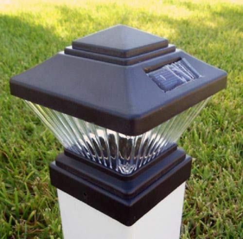 12 Pack Black Solar Powered Square Cap LED Lights for 4x4 Vinyl Fence Posts - Waterproof Outdoor Garden Deck Lighting for Pathways, Patios & Backyard Landscaping