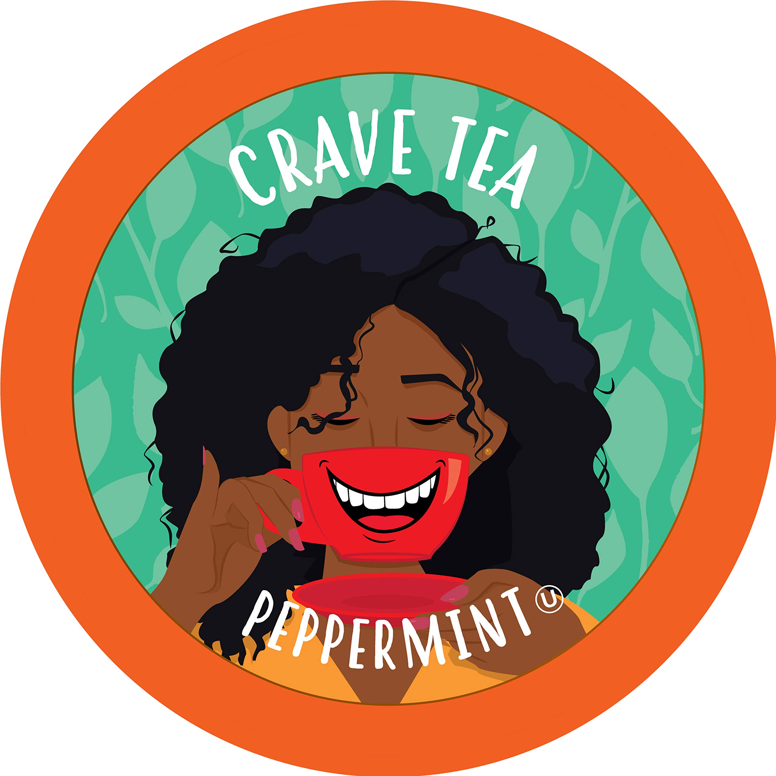 Crave Beverages Peppermint Tea Pods for Keurig K-Cup Brewers - 100 Count | Herbal Tea for Relaxation & Stress Relief | Perfect for Home & Office Use