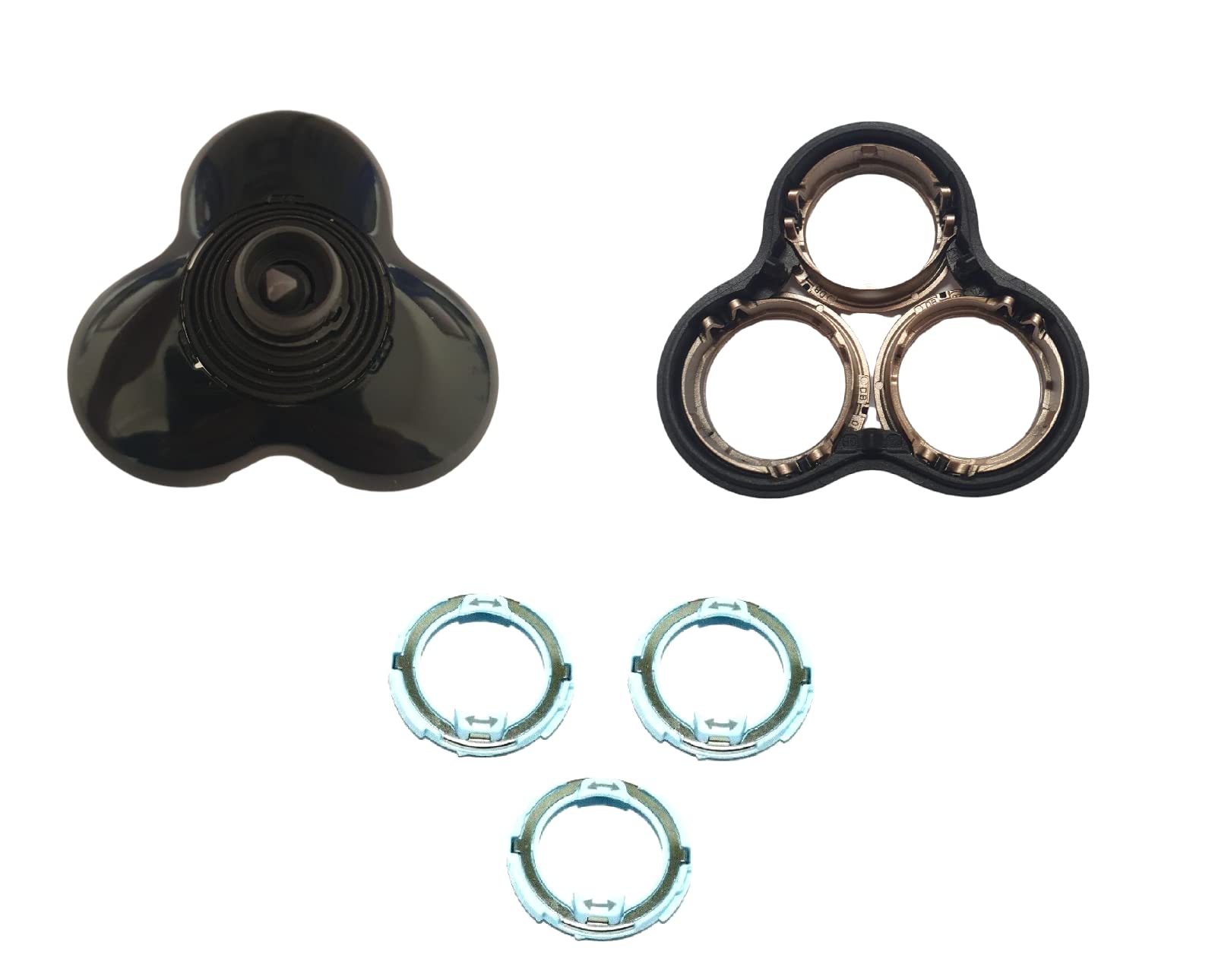 Philips Shaver Replacement Parts Kit - 1x Shaving Bottom Unit, 1x Bracket Holder & 3x Retaining Rings | Compatible with Philips Norelco Electric Shavers | Perfect for Home Grooming & Travel Shaving Essentials