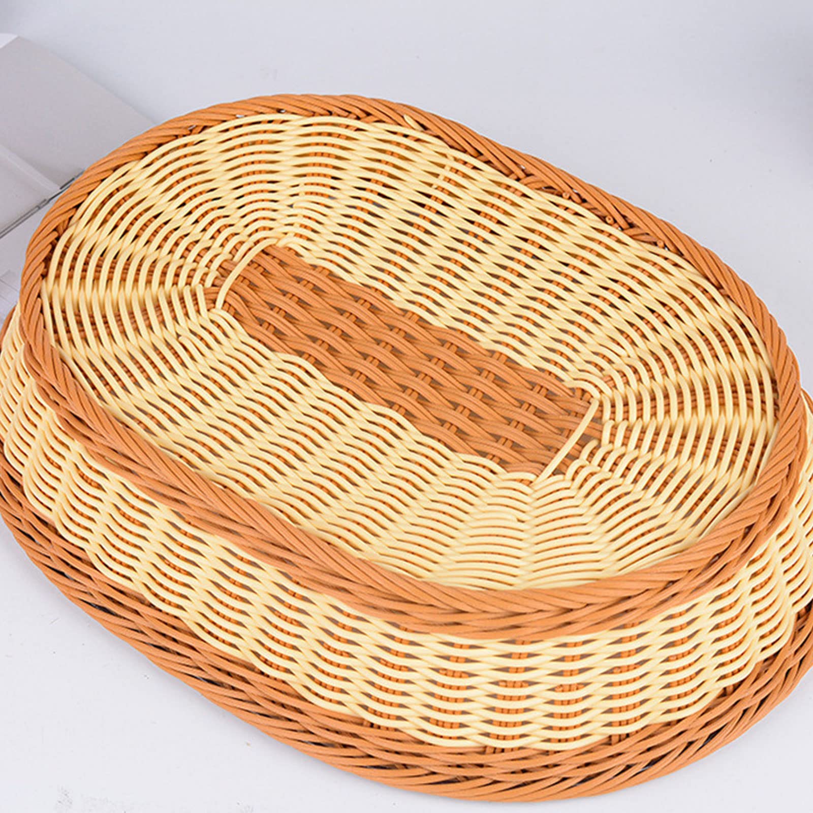 Handmade Wicker Bread Basket - Oval Rattan Storage for Fruits, Snacks & Serving - Kitchen & Dining Decor