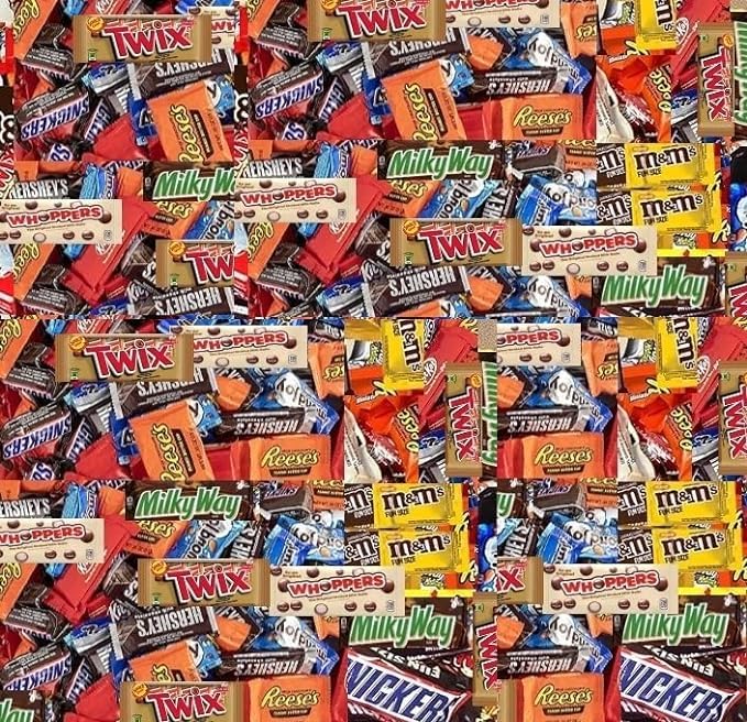 12 Lbs Bulk Chocolate Candy Variety Pack - Assorted Mars & Hershey Fun Size Individually Wrapped - Perfect for Easter, Halloween, Christmas, Birthday Parties, Pinata Fillers, Parades & Office Treats