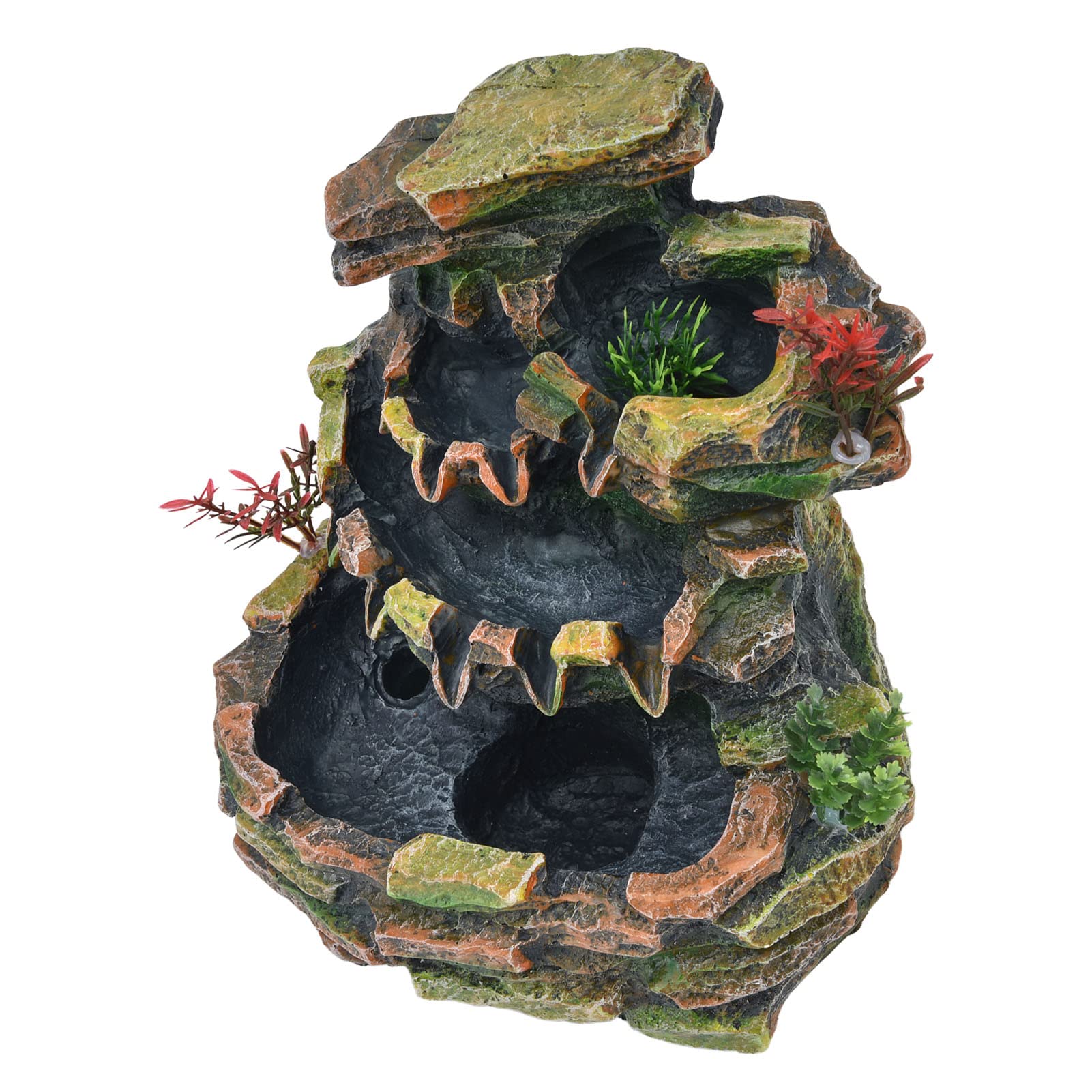 Desk Rockery Fountain - Silent Waterfall for Office Stress Relief, Peaceful Resin Decor | Perfect for Home Office, Meditation Space & Zen Decor