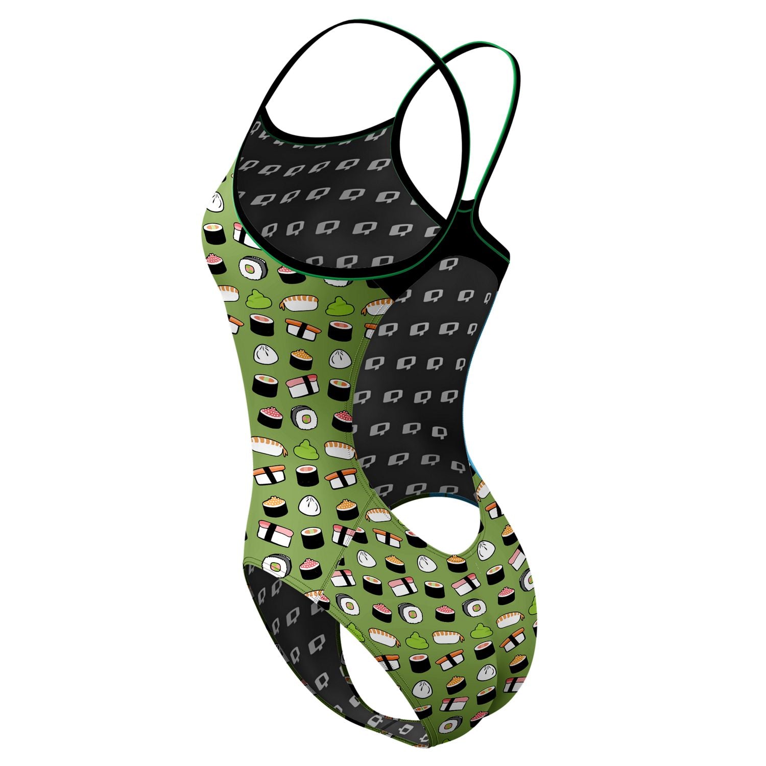 Sexy Sushi Print Skinny Strap Swimsuit for Women - Trendy One Piece Bathing Suit for Beach, Pool & Summer Vacation