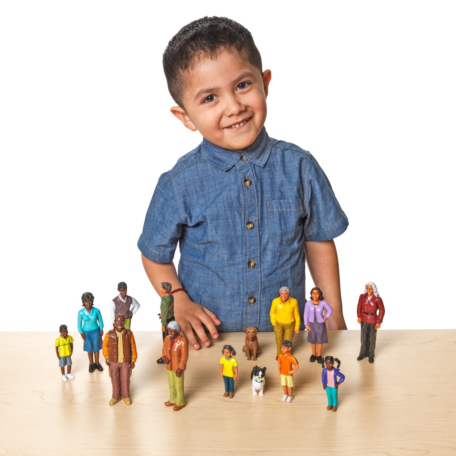 Excellerations Multicultural Family Dolls Set - 4 Ethnicities, 28 Pieces for Pretend Play & Block Play - Perfect for Preschool, Daycare & Homeschool Learning Activities