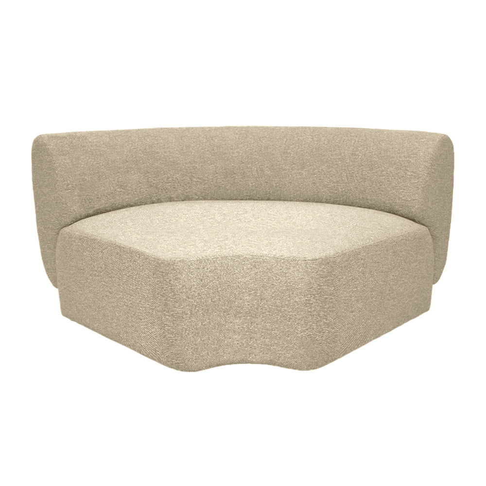 Pebble Curve Corner Sectional Chair with EcoClean Fabric - Modern L-Shaped Sofa for Living Room, Lounge, and Office - Durable & Stylish Home Furniture