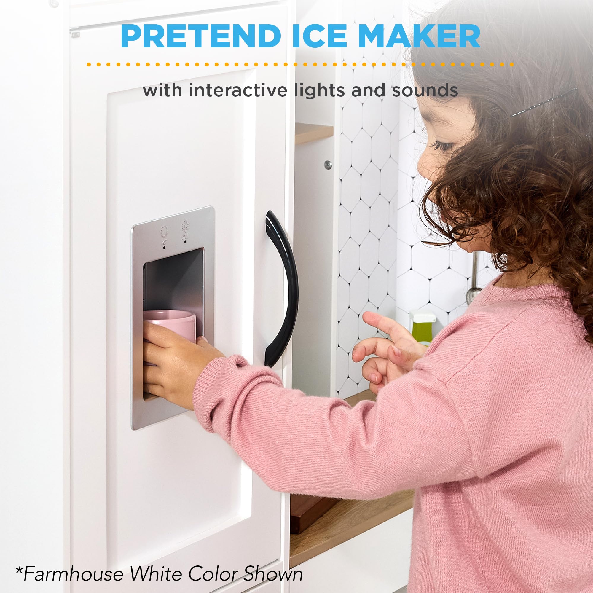 Best Choice Products Pretend Play Corner Kitchen Set - Interactive Wooden Kids Playset with Lights, Sounds, Ice Maker & Hood - White - Perfect for Toddler Role Play, Preschool Learning & Birthday Gifts