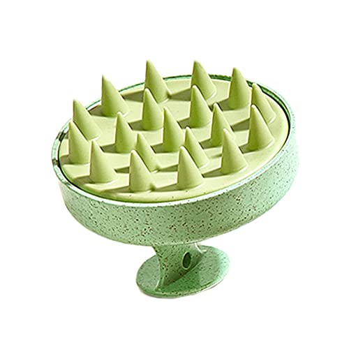 Silicone Massage Brush for Hair & Body - Acupressure Shower Comb with Meridian Relaxation - Green Bathroom Accessories for Stress Relief & Scalp Care