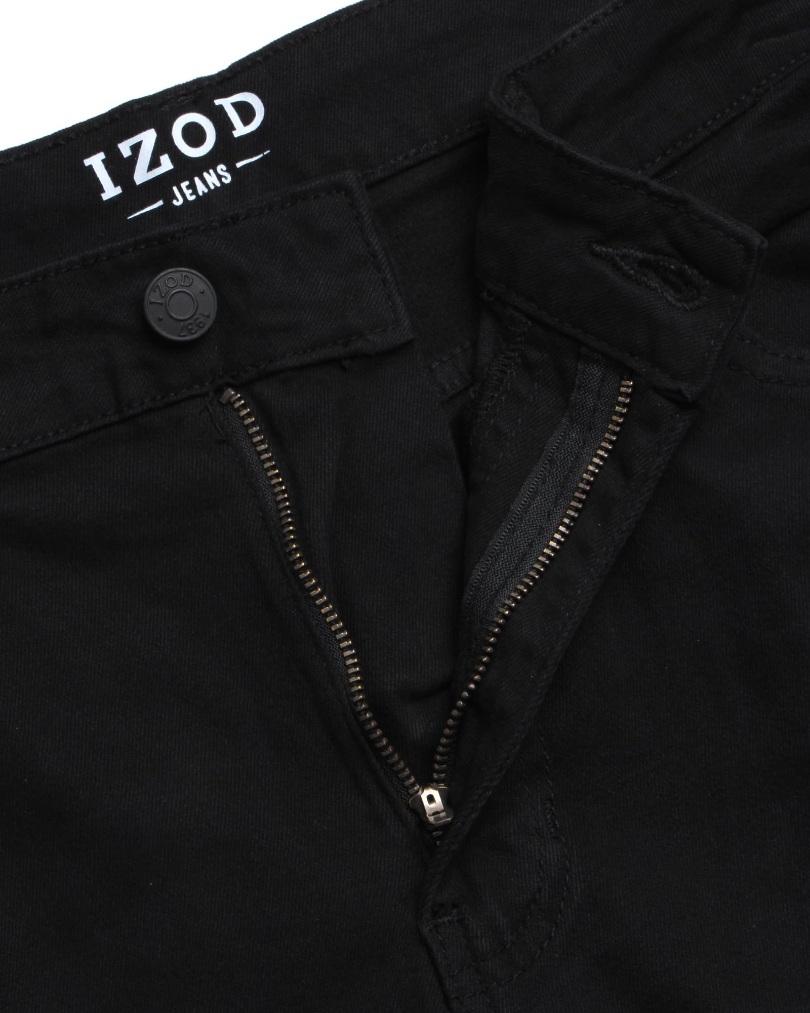 IZOD Men's Relaxed Fit Jeans - Classic 5-Pocket Comfort Stretch Denim Pants - Straight Leg Casual Work Pants for Men | Perfect for Office, Weekend Outings & Everyday Wear