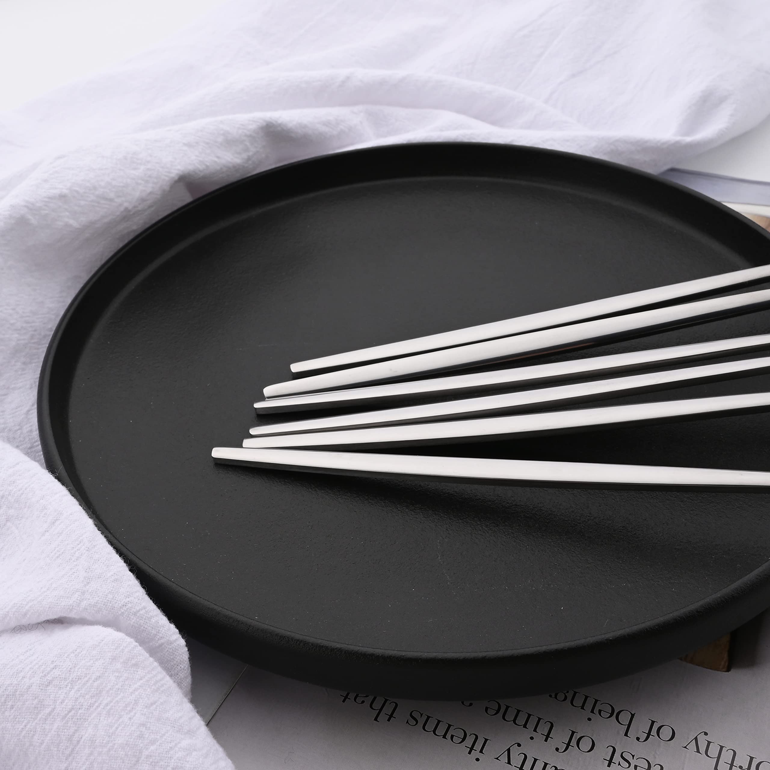 Premium 10-Piece Stainless Steel Dinner Forks Set - Food Grade 18/8 Silverware, Mirror Polished 8.5