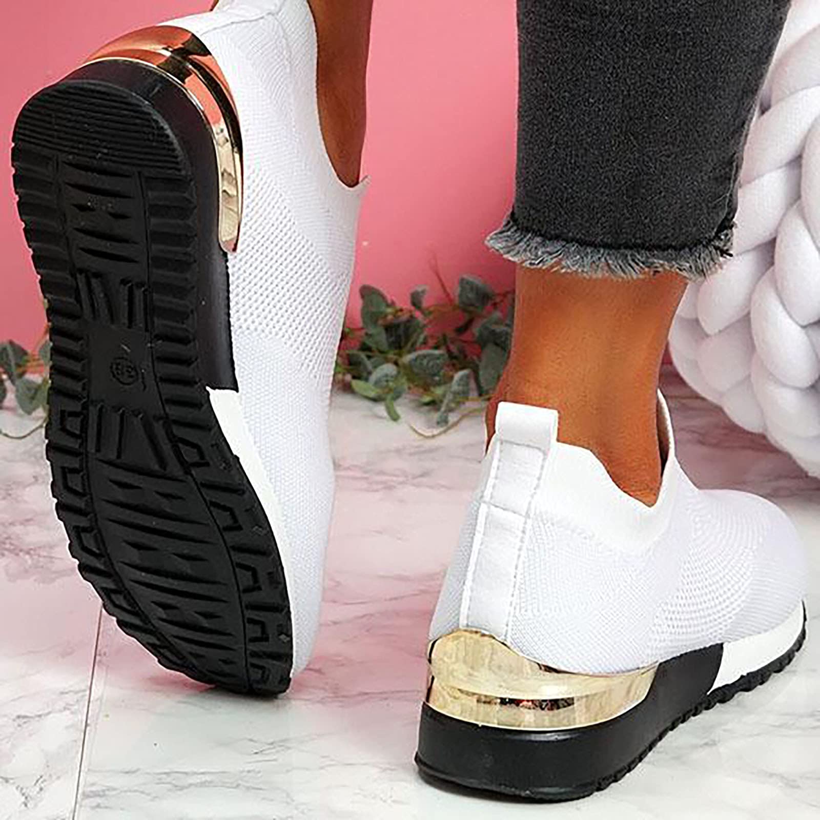 Women's Non-Slip Work Sneakers - Lightweight Breathable Athletic Shoes for Women - Perfect for Tennis, Work, Shopping & Travel