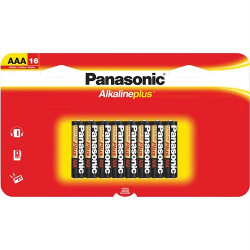 Panasonic Alkaline Plus AAA Batteries 16 Pack - LR03PA-16BH | Long-Lasting Power for Remote Controls, Toys & Electronics